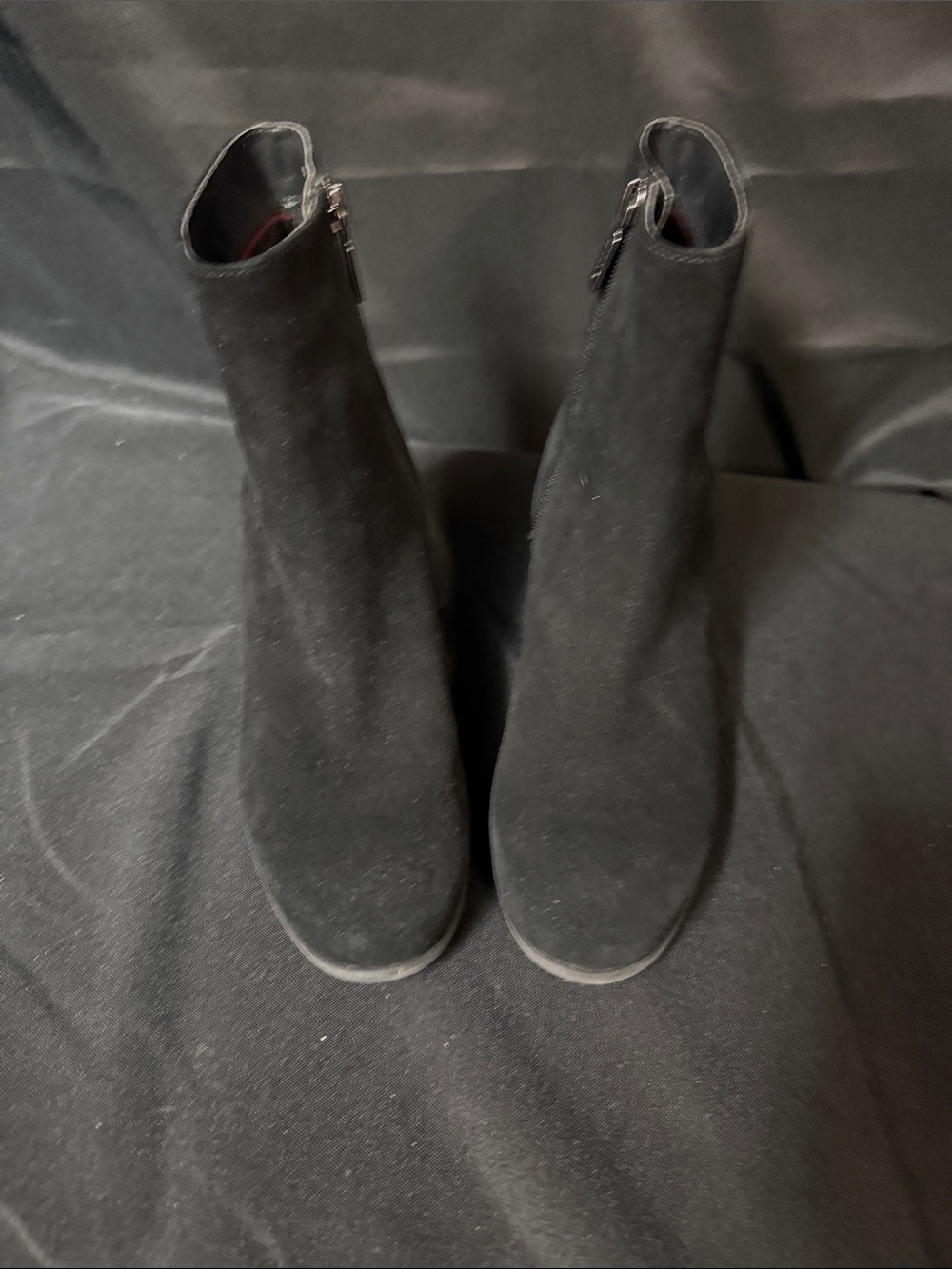 Blondo Black Suede Waterproof Ankle Booties with Side Zip